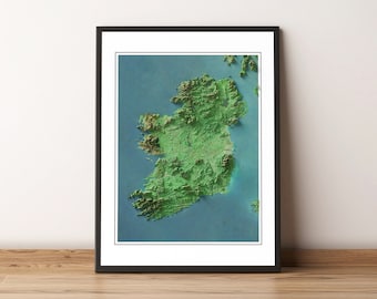 Ireland (Eire) - Shaded Relief Map - Imagery