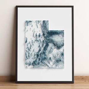 Utah - Shaded Relief Map - Natural Topography