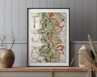 Mississippi River Meander Belt (c.1944) - Vintage Geology Map - Plate 22 Sheet 7