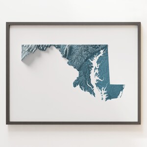 Maryland - Shaded Reliefkarte - Natürliche Topographie