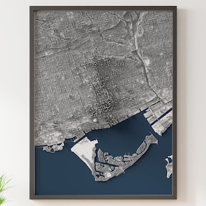 Toronto, Ontario, Canada - Shaded Relief Map - Detailed Topography