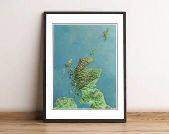 Scotland - Shaded Relief Map - Imagery