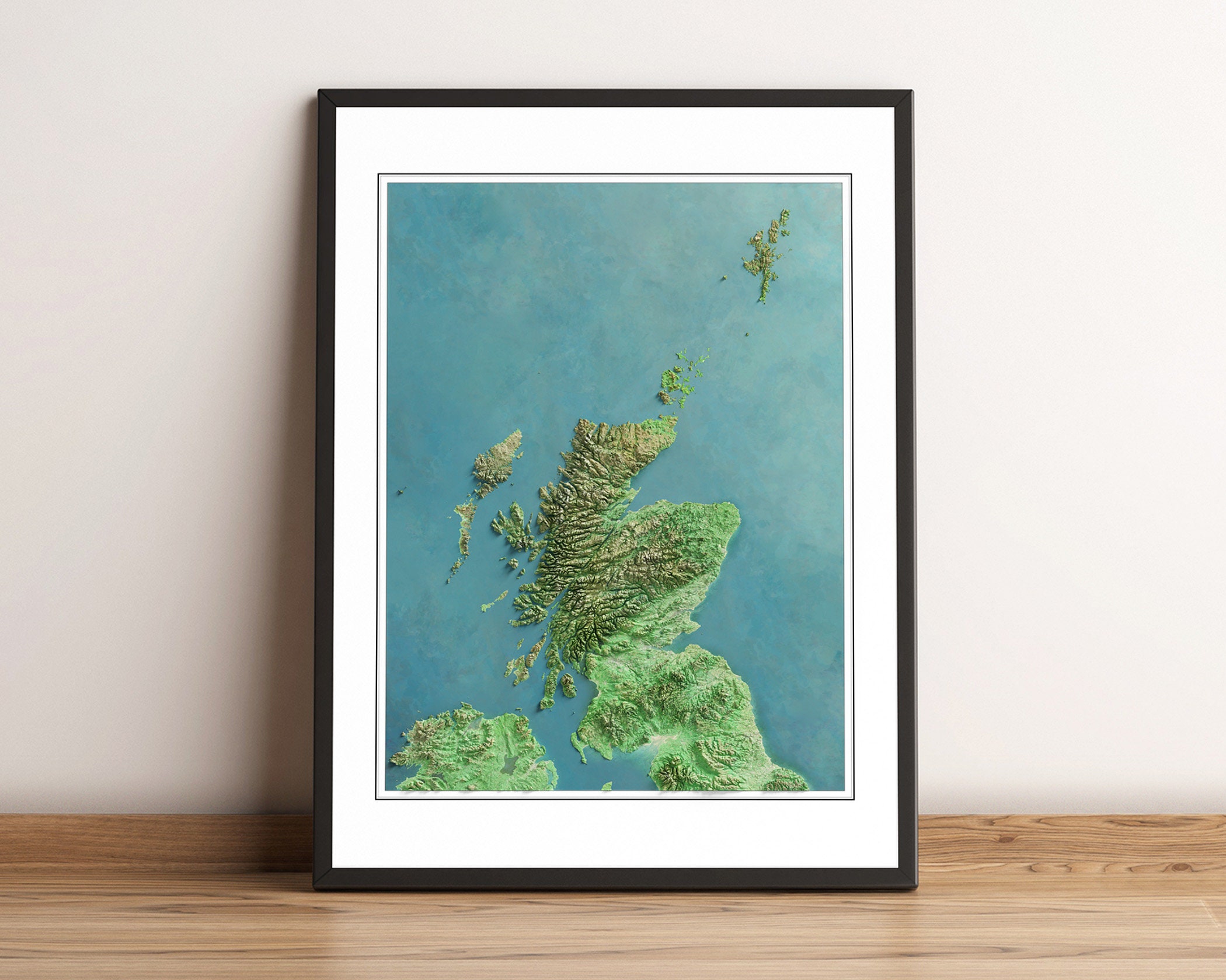 Scotland Shaded Relief Map Imagery - Etsy