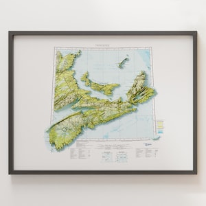 Nova Scotia - Vintage - Topographisch Reliefkarte