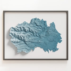 Durham County, England - Schattierte Reliefkarte - natürliche Topographie