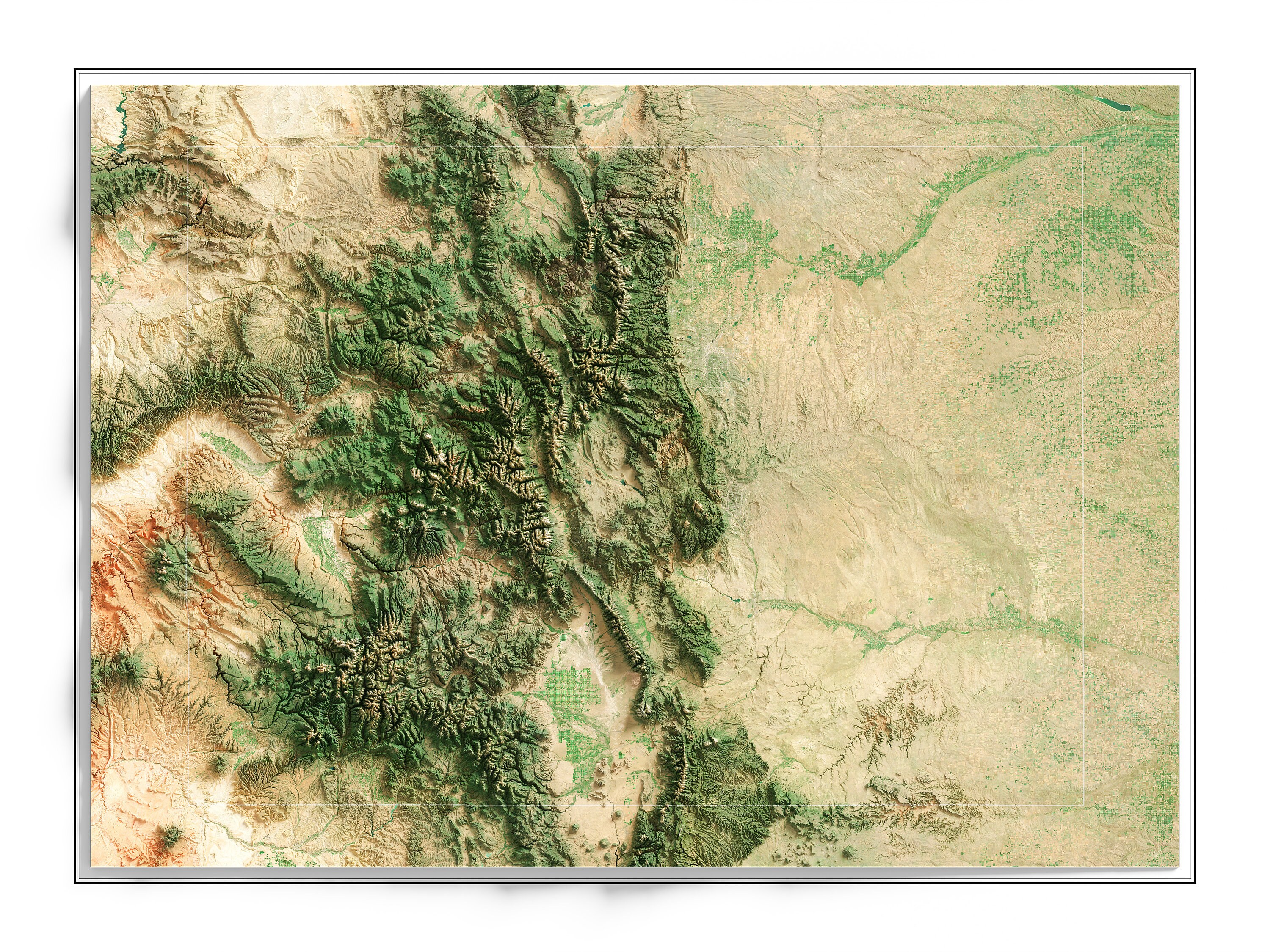 Colorado, USA - Shaded Relief Map - Imagery - Etsy
