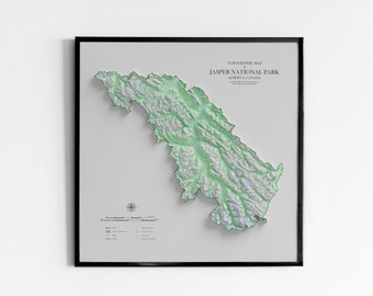 Jasper National Park - Topographic Map - Shaded Relief Map