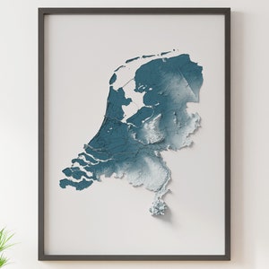 Niederlande - Schattierte Reliefkarte - natürliche Topographie