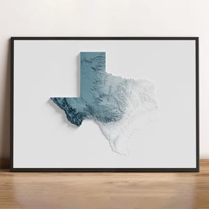 Texas, U.S.A. - Shaded Relief Map - Natural Topography