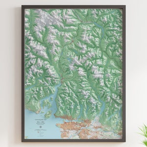 Sea to Sky (Vancouver to Pemberton) - Topographic Map - Shaded Relief Map