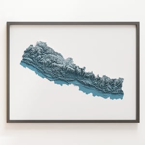 Nepal - Schattierte Reliefkarte - Natürliche Topographie
