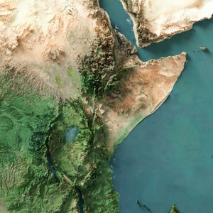 Africa Shaded Relief Map Imagery image 2