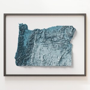 Oregon - Carte du relief ombragé - Topographie naturelle