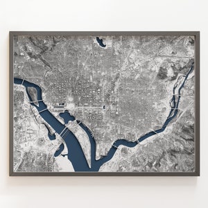 Washington, D.C. - Mapa de relieve sombreado - Topografía detallada