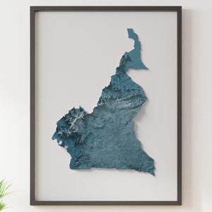 Kamerun - Schattierte Reliefkarte - natürliche Topographie