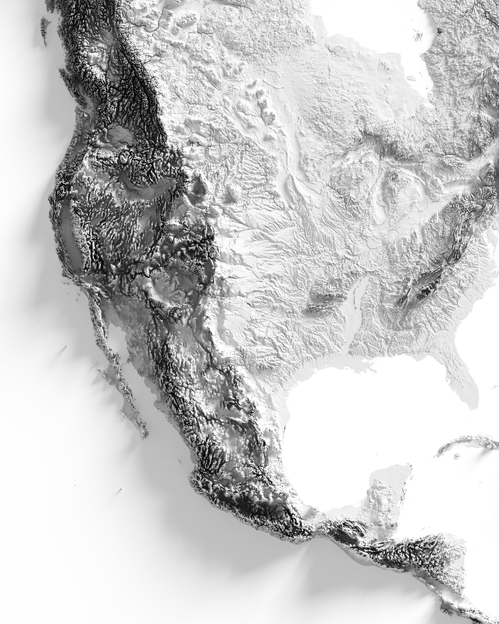 North America Shaded Relief Map Etsy