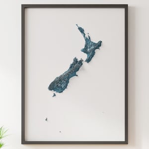 Neuseeland - Shaded Relief Map - Natürliche Topographie