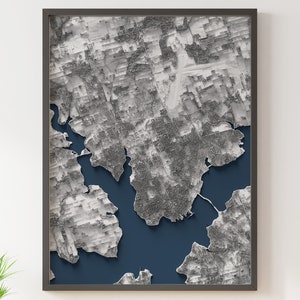 Charlottetown, Isla del Príncipe Eduardo - Mapa de relieve sombreado - Topografía detallada