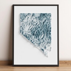 Nevada - Mapa de relieve sombreado - Topografía natural