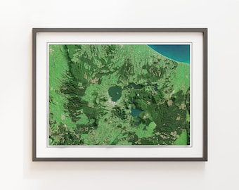 Rotorua, New Zealand - Shaded Relief Map - Imagery