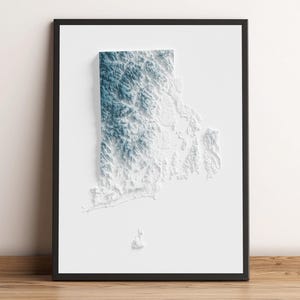 Rhode Island - Mapa de relevo sombreado - Topografia natural