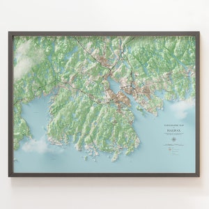 Halifax - Topographic Map - Shaded Relief Map