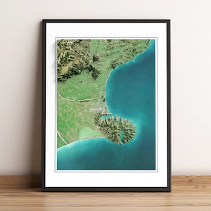 Christchurch, New Zealand - Shaded Relief Map - Imagery