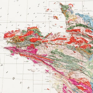 Carte Géologique de la France France Geological Map Vintage Geology Shaded Relief Map imagem 3