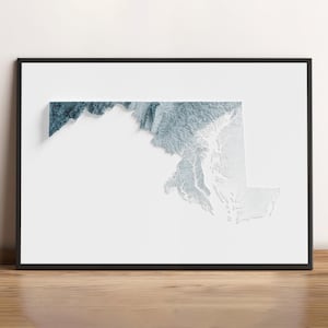Maryland - Shaded Relief Map - Natural Topography