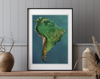 South America - Shaded Relief Map - Imagery