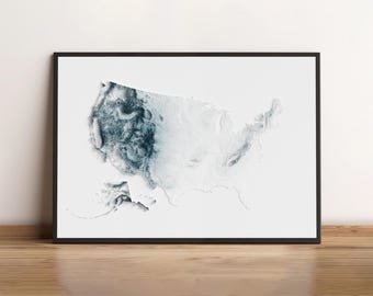 United States of America - Shaded Relief Map - Natural Topography