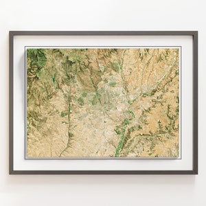 Madrid, Spanien - Reliefkarte mit Symbolen