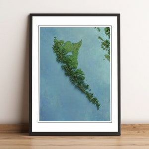 Haida Gwaii, British Columbia, Canada - Shaded Relief Map - Imagery