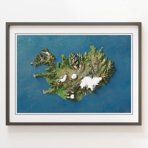 Islande - carte en relief ombrée - imagerie