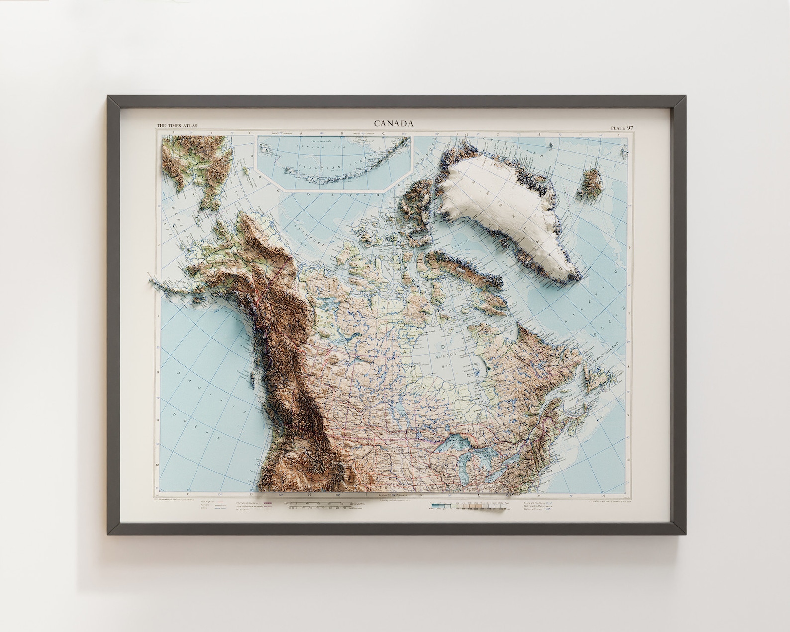 Canada Vintage Topographic Map C. 1959 Shaded Relief Map Etsy