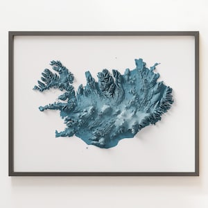 Islande - Carte en relief ombrée - Topographie naturelle