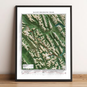 Sentier Banff Highline - Carte du relief ombragé
