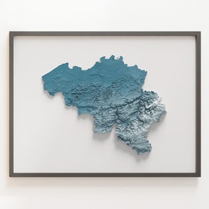 Belgien - Schattierte Reliefkarte - natürliche Topographie