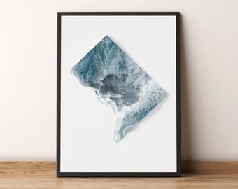 District de Columbia (D.C.) - Carte en relief ombrée - Topographie naturelle