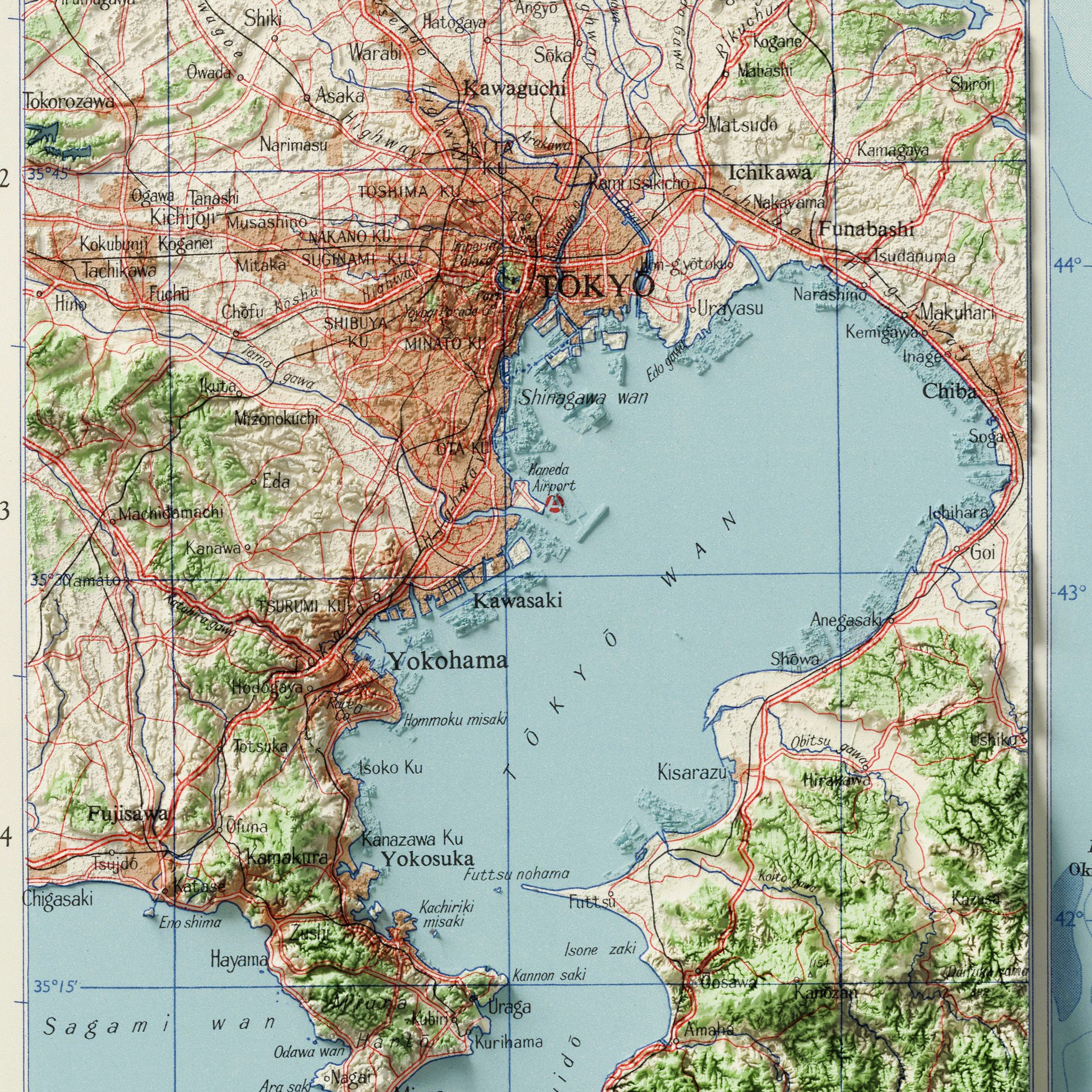 Japan - Vintage Topographic Map C. 1958 - Shaded Relief Map - Etsy