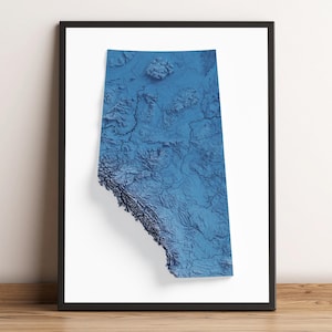 Alberta - Carte en relief ombrée