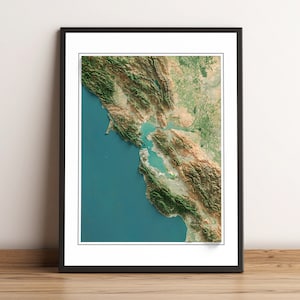 The Bay Area, Kalifornien - Reliefkarte - Bilder