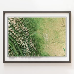 Calgary, Alberta - Carte en relief ombrée - Images