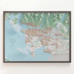 Vancouver - Carte topographique - Carte en relief ombrée