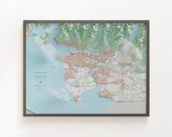 Vancouver - Topographic Map - Shaded Relief Map