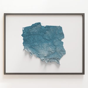 Polen - Schattierte Reliefkarte - natürliche Topographie