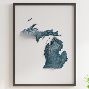 Michigan - Carte du relief ombragé - Topographie naturelle
