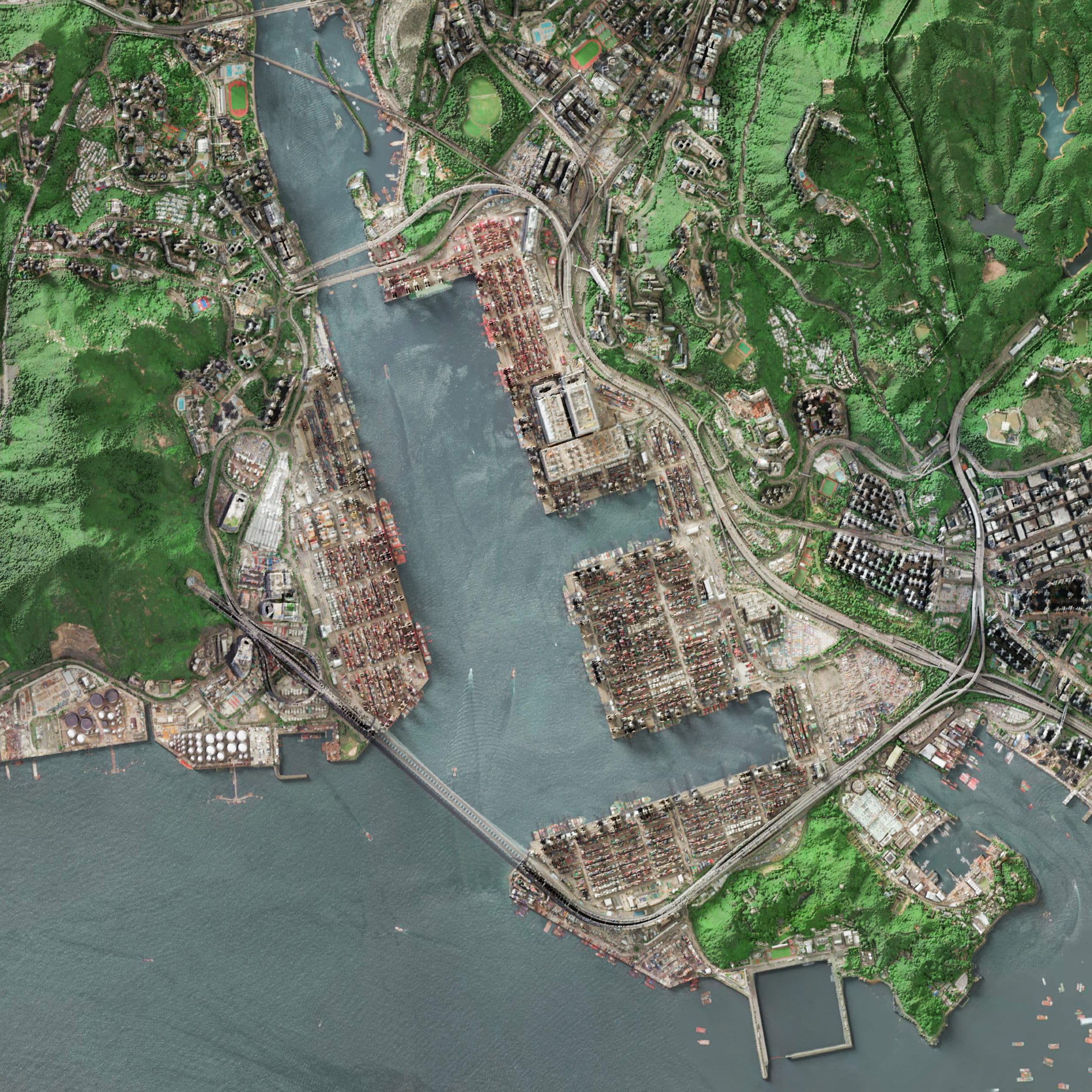 Hong Kong Imagery Shaded Relief Map Detailed Topography Etsy