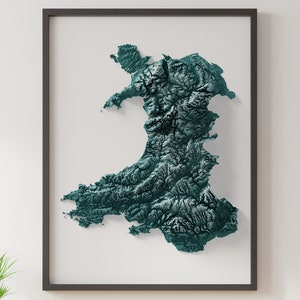 Wales - Schattierte Reliefkarte - Natürliche Topographie