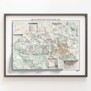Great Smoky Mountains Wanderkarte - Topographische Karte